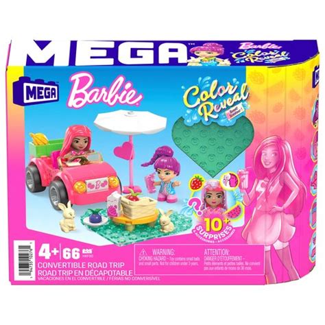 Mega Barbie Color Reveal Kabriolecik Wycieczka Hkf Klocki Plastikowe