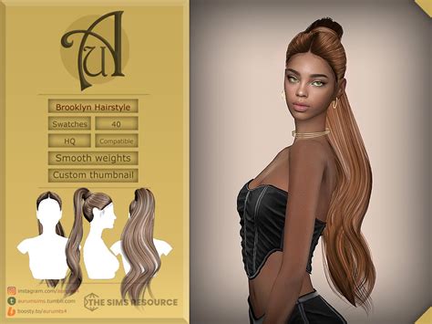 The Sims Resource Brooklyn Long Ponytail Hairstyle