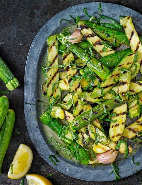 Zesty Grilled Courgettes With Lemon And Mint