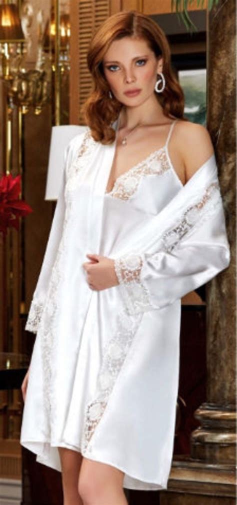Lace Robe And Nightgown Bridal Lingerie Wedding Night Bridal Etsy
