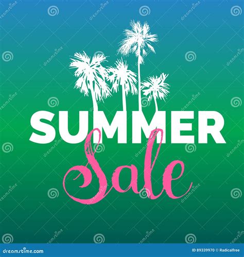 Summer Sale Lettering Vector Background Season Discount Illustration