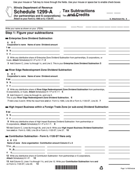 Fillable Schedule A Tax Subtractions And Credits Printable Pdf