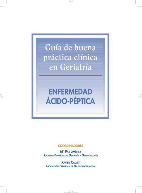 PDF Guía de buena práctica clínica en Geriatría Enfermedad ácido