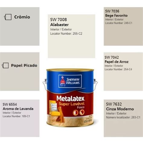 Tinta Premium Sherwin Williams Metalatex Fosco Cores Lts