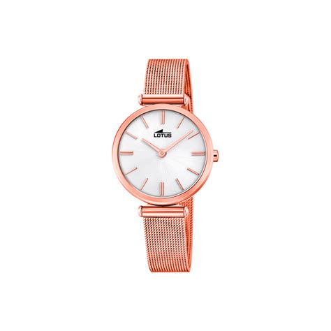 Reloj Lotus Mujer Esfera Plateada Correa Acero Inoxidable 316l Dorado Rosa 185401 Joyerías