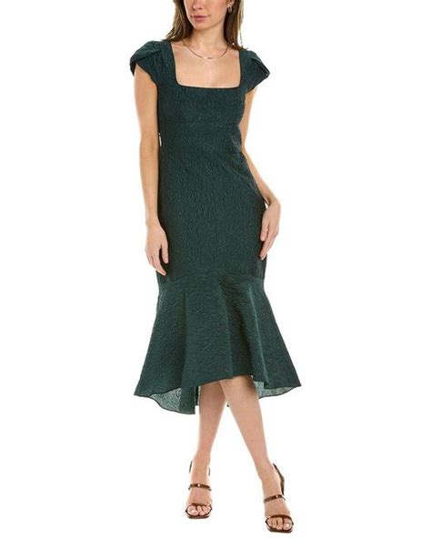 Theia Rae Midi Dress In Green Lyst