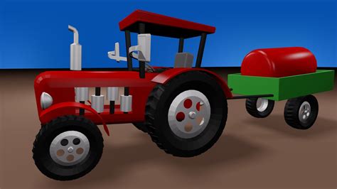 Cartoon Tractor Animated Cgtrader