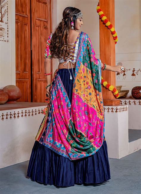 Navy Blue Reception Readymade Lehenga Choli