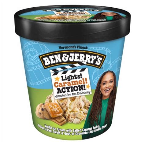 Ben And Jerrys Pint Lights Caramel Action Vanilla Ice Cream 16 Oz Qfc