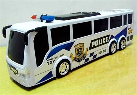 Kids Large Scale White Police Theme Bus Toy [NB8T223] : EZBUSTOYS.COM