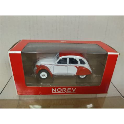 CITROEN 2CV 1986 DOLLY WHITE RED Apx 1 64 NOREV 3 INCHES 7 5cm