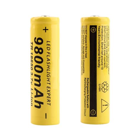 3 7V 18650 9800mAh Capacity Li Ion Rechargeable Battery For Flashlight