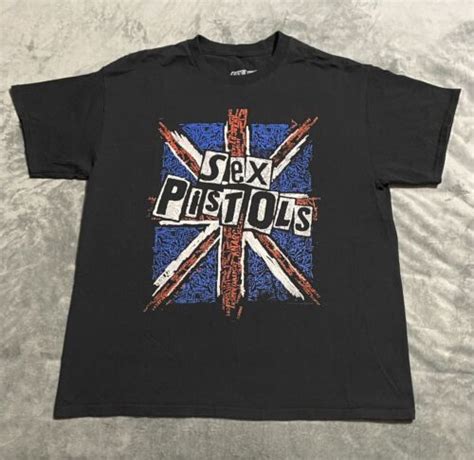 T shirt noir Sex Pistols Band punk rock taille L look vintage expédié