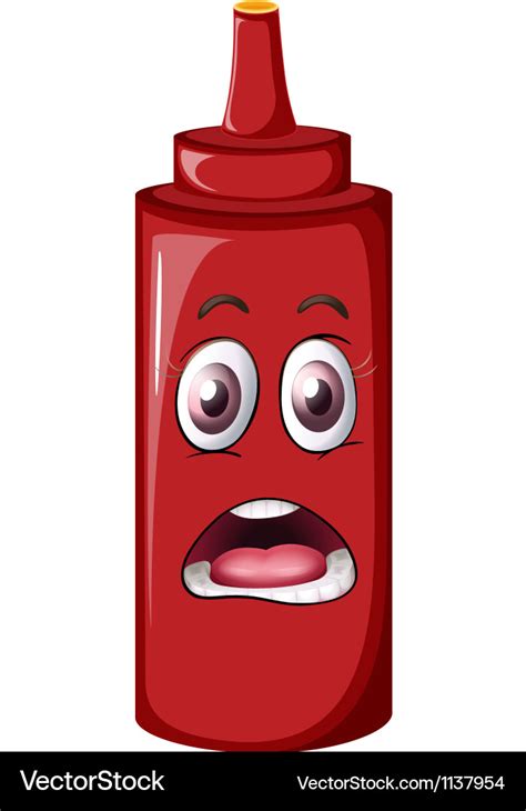 Cartoon tomato sauce bottle Royalty Free Vector Image