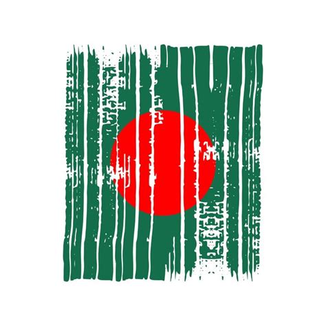 Premium Vector Bangladesh Flag With Brush Strokes Vector Illustration