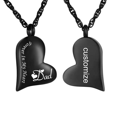 Personalized Ash Necklaces Heart Cremation Jewelry For Ashes Holder Urn Necklace For Ashes Of