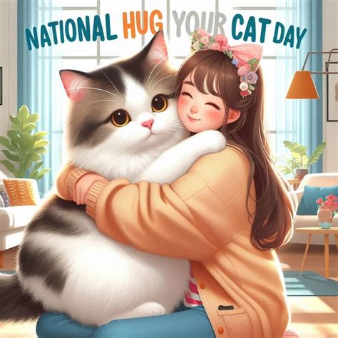 Premium Photo Celebrate National Hug Your Cat Day Social Media Poster