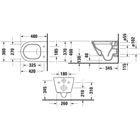 Duravit D Neo Wall Hung Compact Rimless Toilet And Standard Seat With