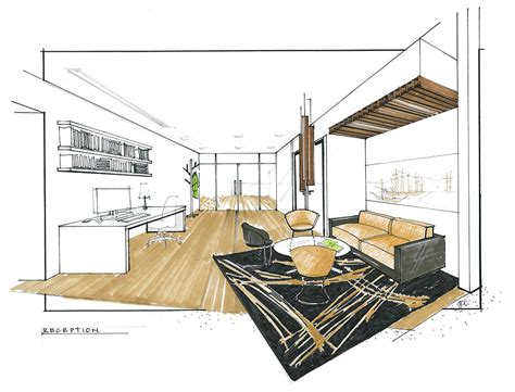 Interior Design Office Sketches