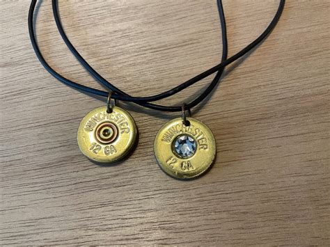 Winchester 12 Gauge Brass Shotgun Shell Leather Necklace Real Previously Fired Brass Shells