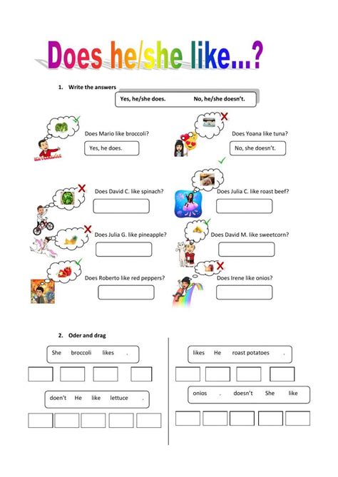 What Does He She Look Like Interactive Worksheet In 2