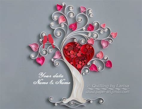 Quilling Wall Art Paper Quilling Art Love Tree Quilling Paper Etsy