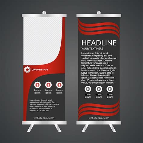 Plantilla De Roll Up Rojo Vector Gratis