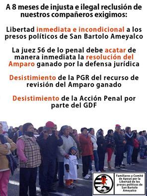 Invitación a la Jornada por la libertad de los presos políticos de San