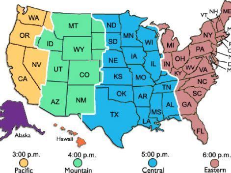 Free Printable Time Zone Map United States