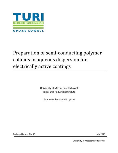 PDF Preparation Of Semi Conducting Polymer Colloids In Report