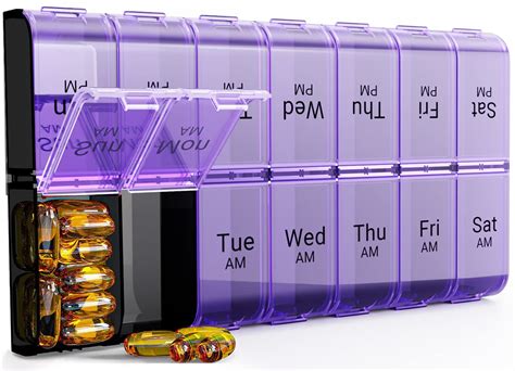 Snapklik Weekly AM PM Extra Large Pill Organizer 7 Day Pill Case