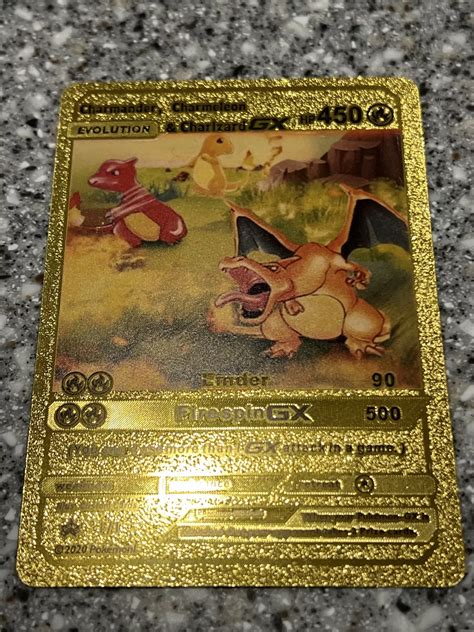 Mavin Pokemon Charmander Charmeleon Charizard GX HP450 Gold Foil Fan