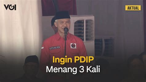 Ganjar Bakar Semangat Kader Pdip Supaya Menang Tiga Kali Youtube