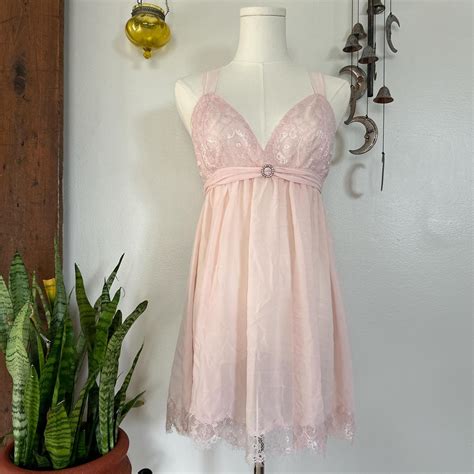 Gorgeous Pink Babydoll Tie Back Lace Lingerie Dress Depop