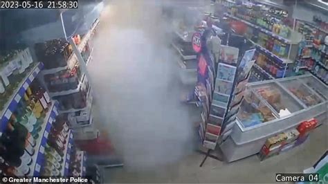 Crooks Caught On Cctv Exploding Atms To Steal Money From Supermarkets