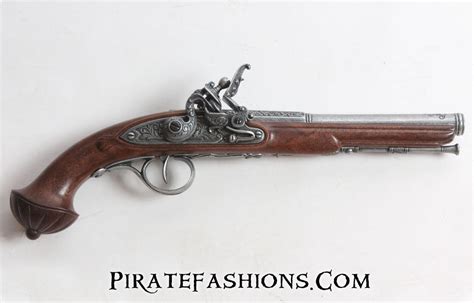 Replica Non-Firing Pirate Flintlock Pistols - Large - Pirate Fashions