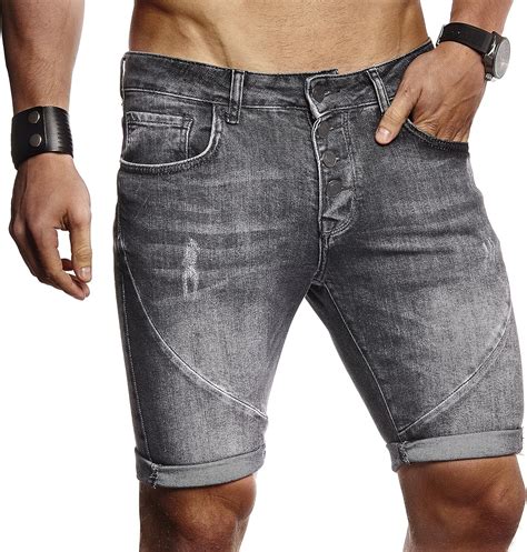 LEIF NELSON Herren Männer Jungen Sommer Kurze Jogger Jeans Hose Shorts