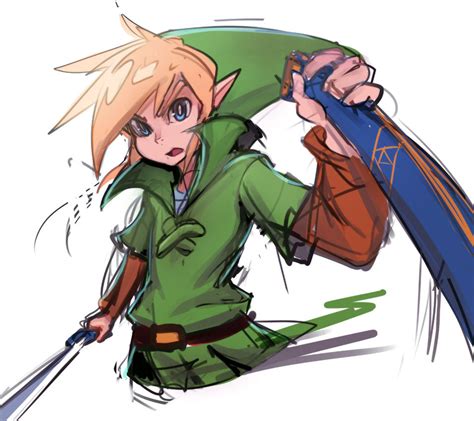 Safebooru 1boy Blonde Hair Blue Eyes Bust Hat Link Master Sword Pointy Ears Rough Scabbard