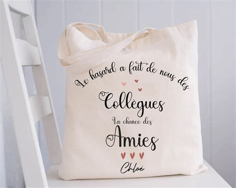 Tote bag personnalisé Collègue de Travail Le Hasard a fait de nous des