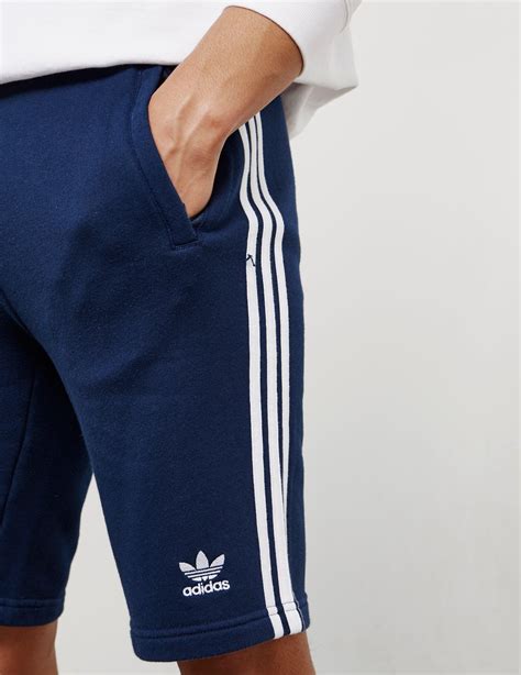 Adidas Originals Mens 3 Stripes Fleece Shorts Navy Blue For Men Lyst