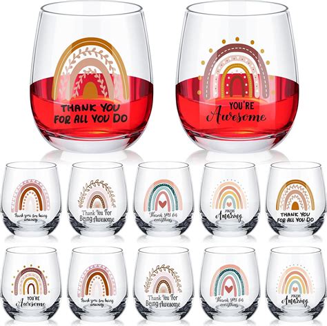 Zhehao Pcs Appreciation Gifts Wine Glass Oz Thank You Gifts Wine