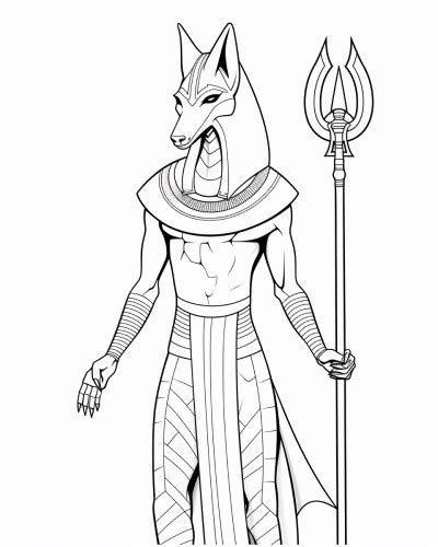 Anubis Egyptian Gods Colouring Dragoart Sketch Coloring Page