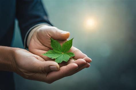 Premium AI Image A Person Holding A Leaf That Has The Word On It