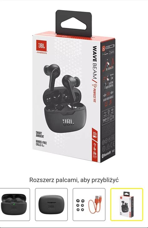 NOWE Słuchawki dokanałowe JBL Wave Beam Czarne Bełchatów OLX pl