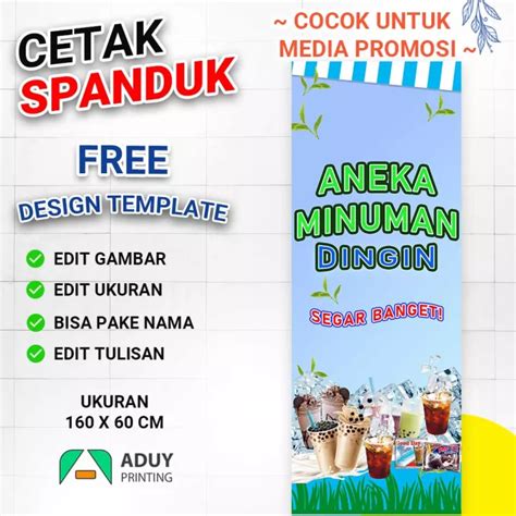 Cetak Spanduk Banner Aneka Minuman Dingin Viral Ukuran 60x160 Bisa