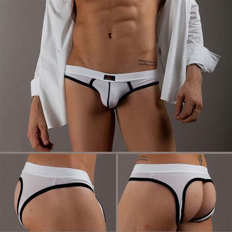 Mens Boy S Sexy Briefs Mesh Thong Jockstrap G String Back Hole