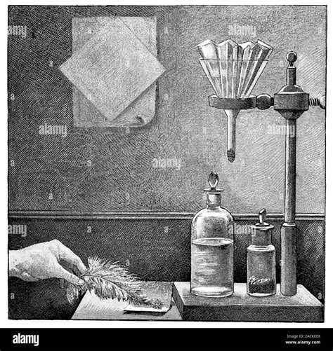 Nitrogen triiodide experiment. Apparatus being used to produce the ...