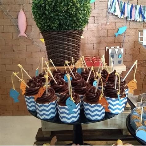 Festa Tema Pescaria Adulto - Doces enfeite peixe | Aniversario tema pescaria, Festa tema pescaria ...