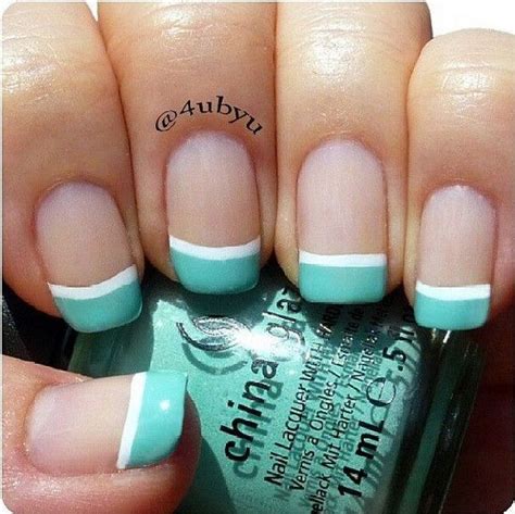 Turquoise French Tip Nails French Tip Nails Nail Tips French Tip