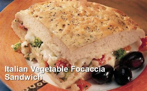 Italian Vegetable Focaccia Sandwich Mediterranean Recipes